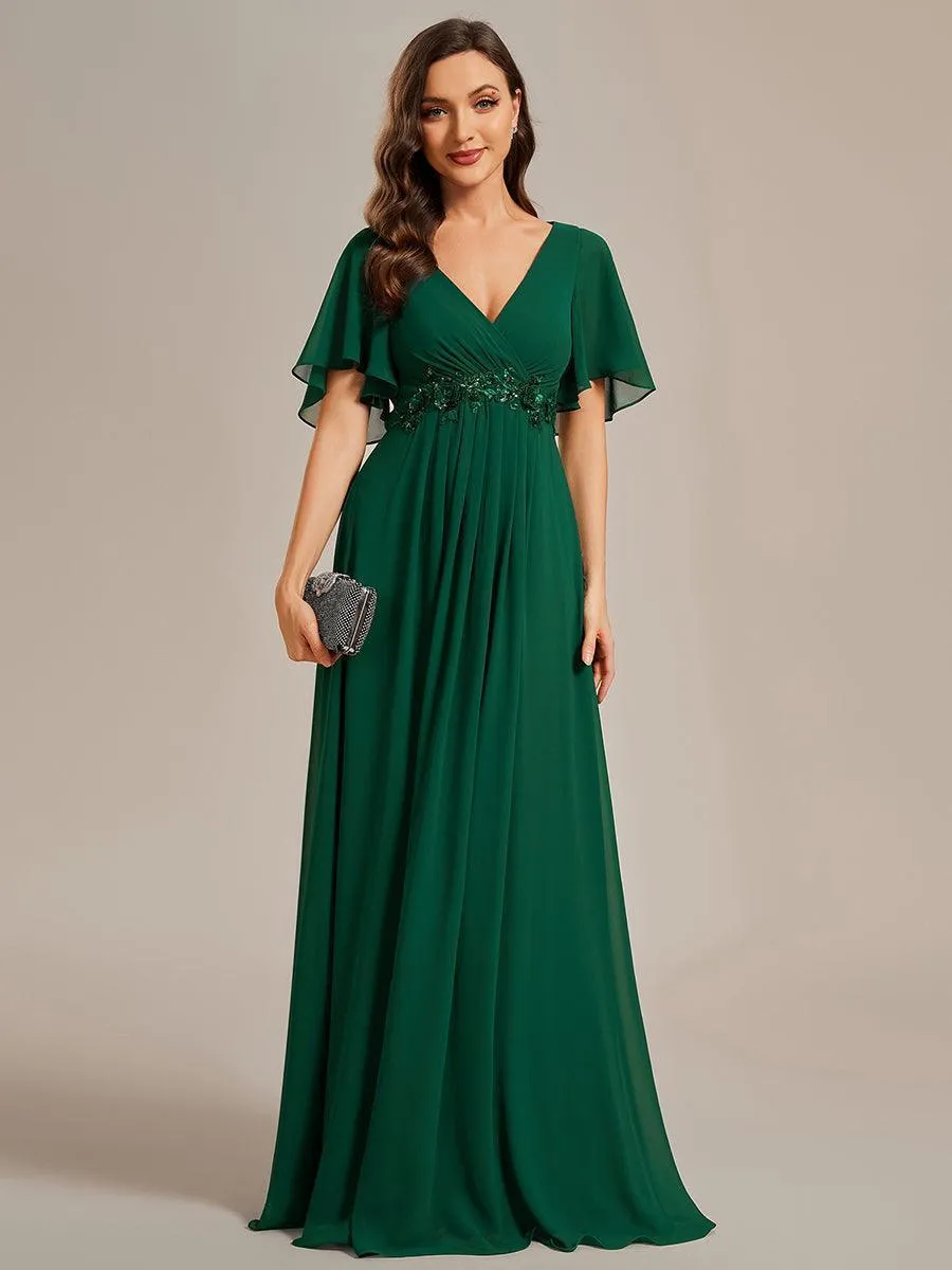 Robe de soirée de mariage élégante en mousseline de soie