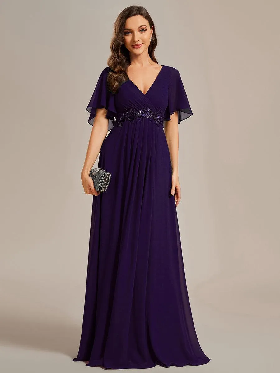Robe de soirée de mariage élégante en mousseline de soie