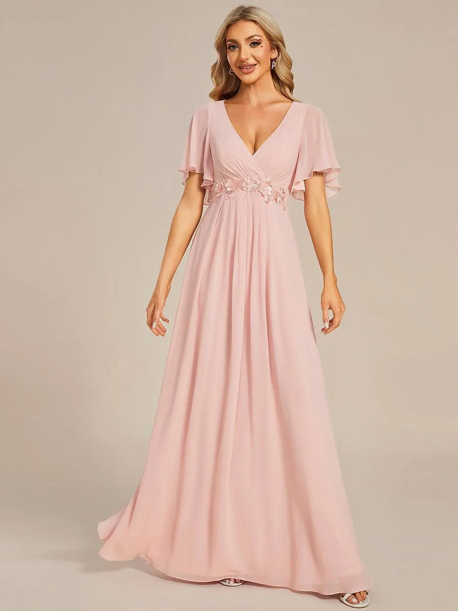 Robe de soirée de mariage élégante en mousseline de soie