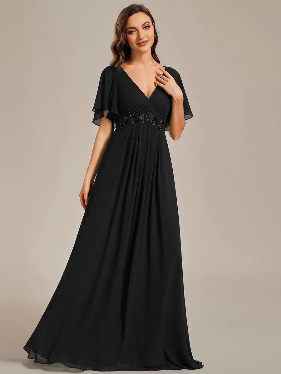Robe de soirée de mariage élégante en mousseline de soie