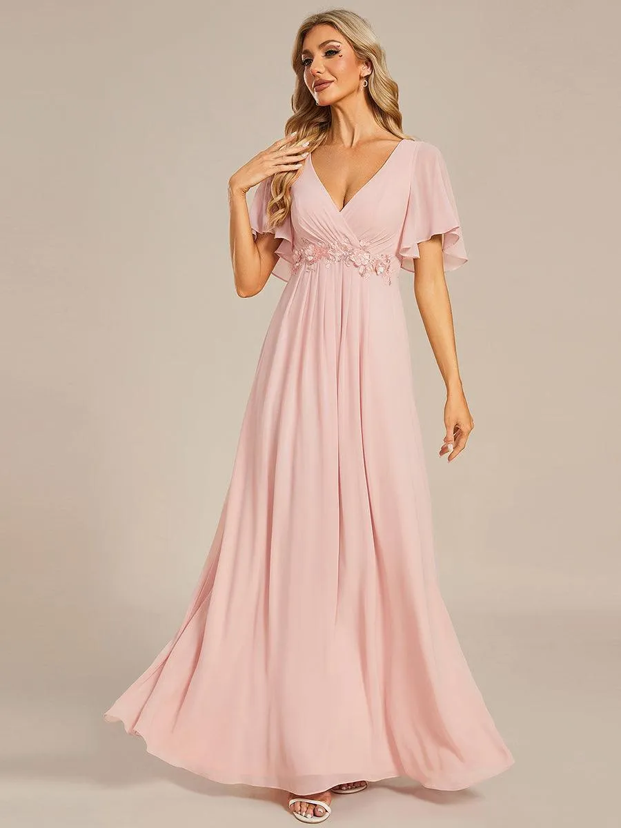Robe de soirée de mariage élégante en mousseline de soie