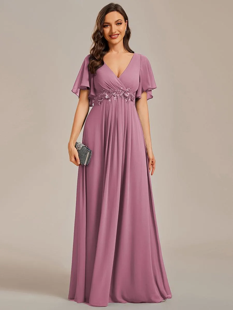 Robe de soirée de mariage élégante en mousseline de soie