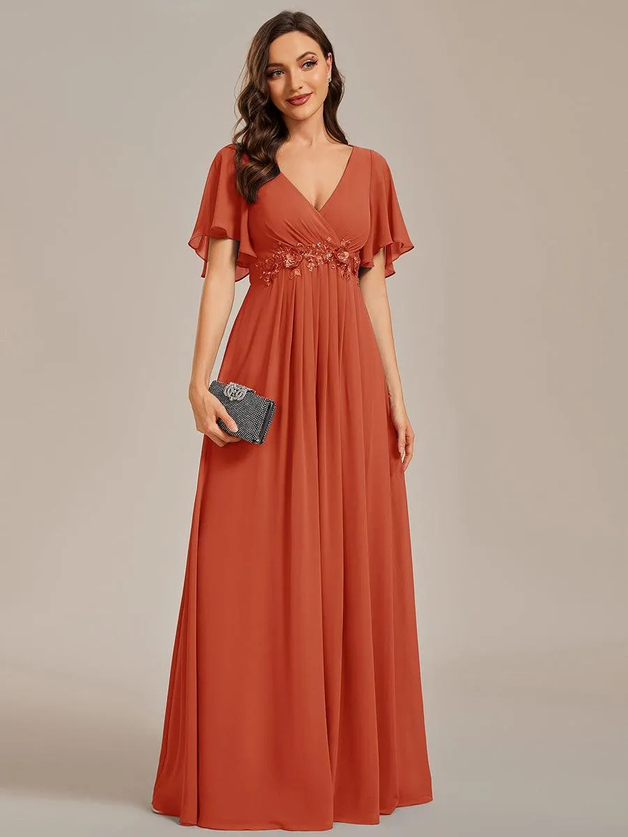 Robe de soirée de mariage élégante en mousseline de soie