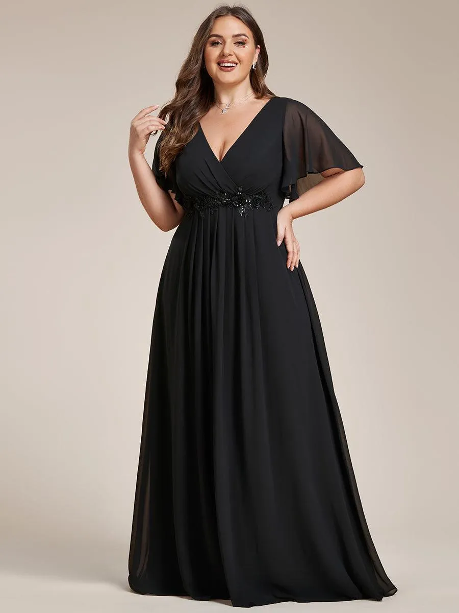 Robe de soirée de mariage élégante en mousseline de soie