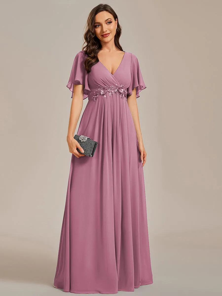 Robe de soirée de mariage élégante en mousseline de soie