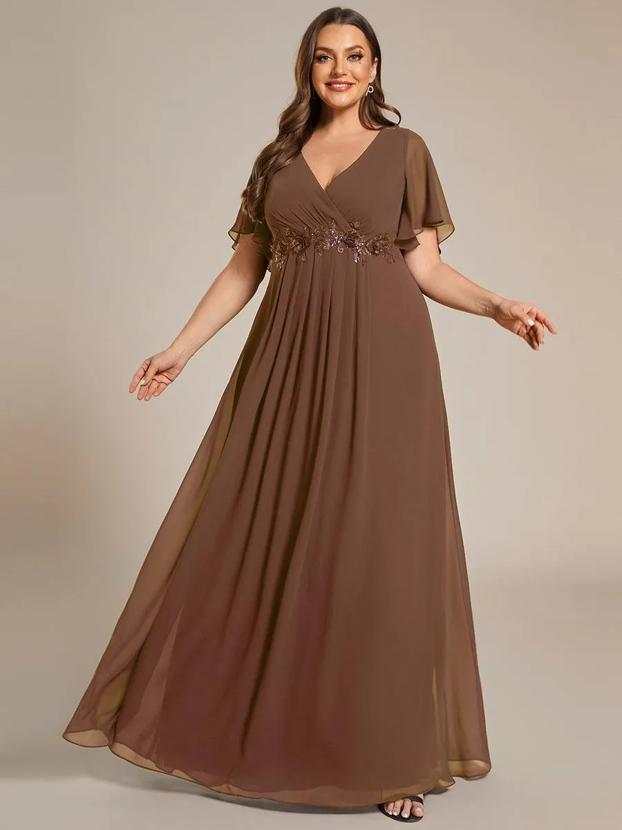 Robe de soirée de mariage élégante en mousseline de soie