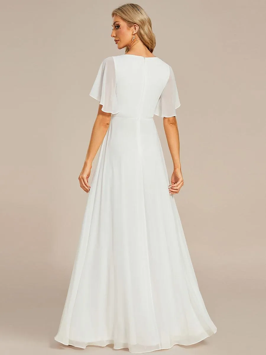 Robe de soirée de mariage élégante en mousseline de soie
