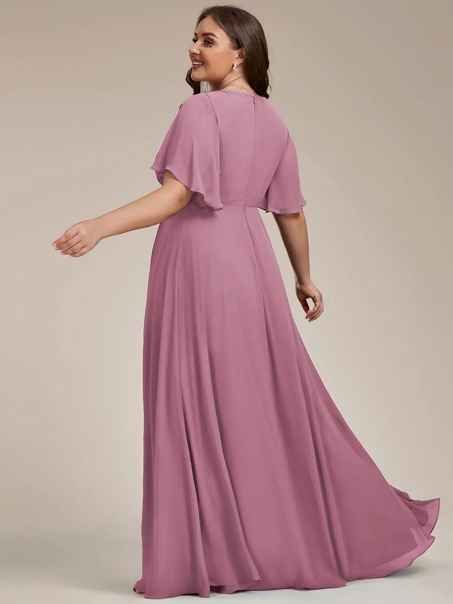 Robe de soirée de mariage élégante en mousseline de soie