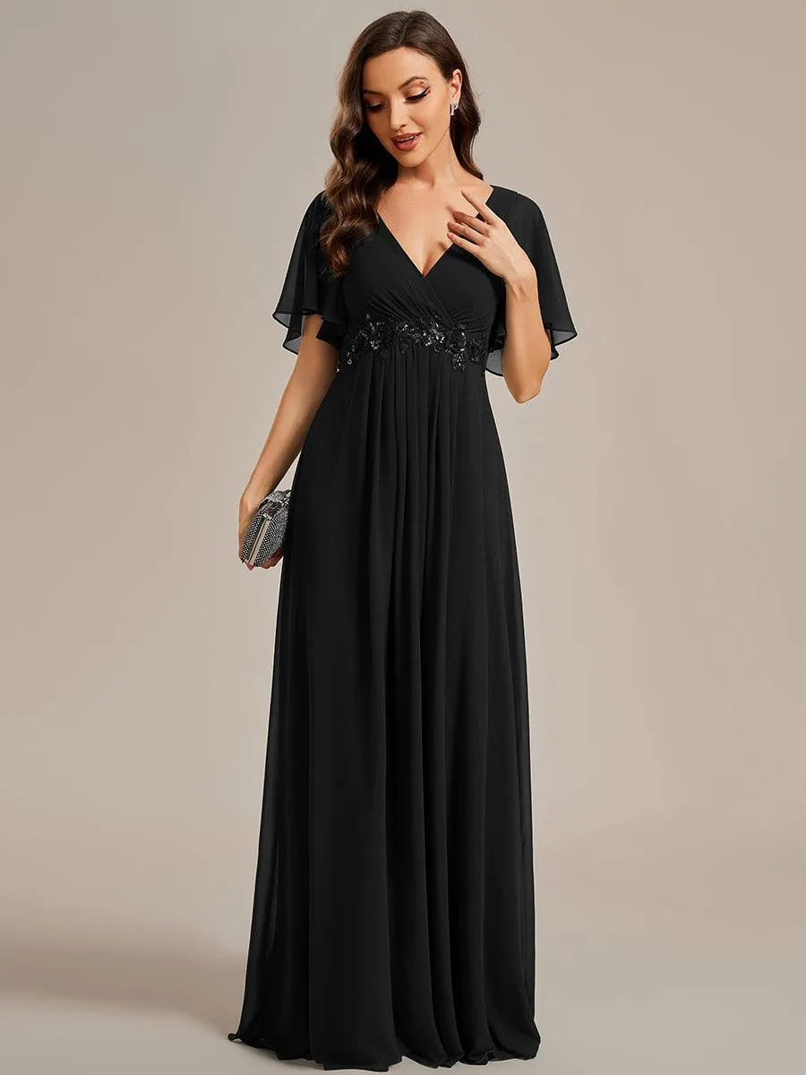 Robe de soirée de mariage élégante en mousseline de soie