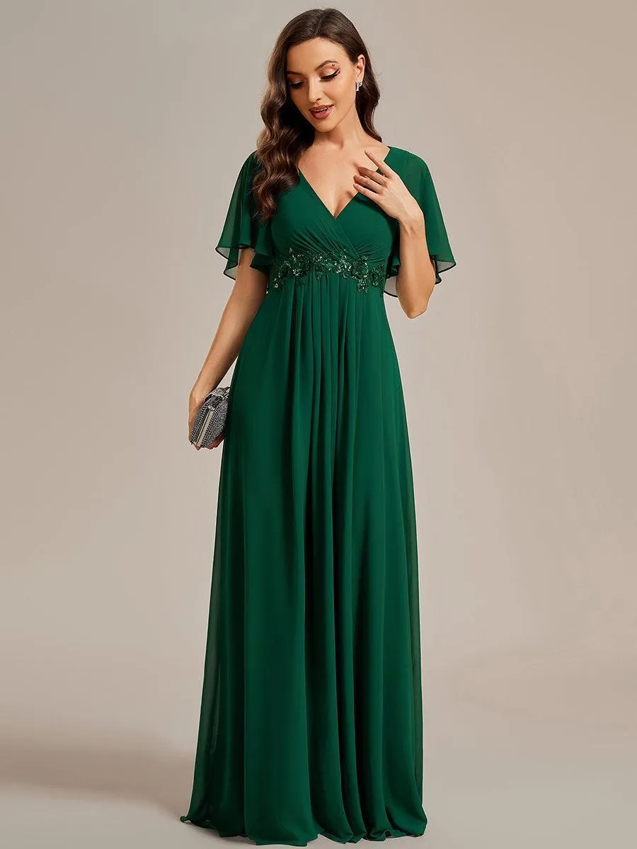 Robe de soirée de mariage élégante en mousseline de soie