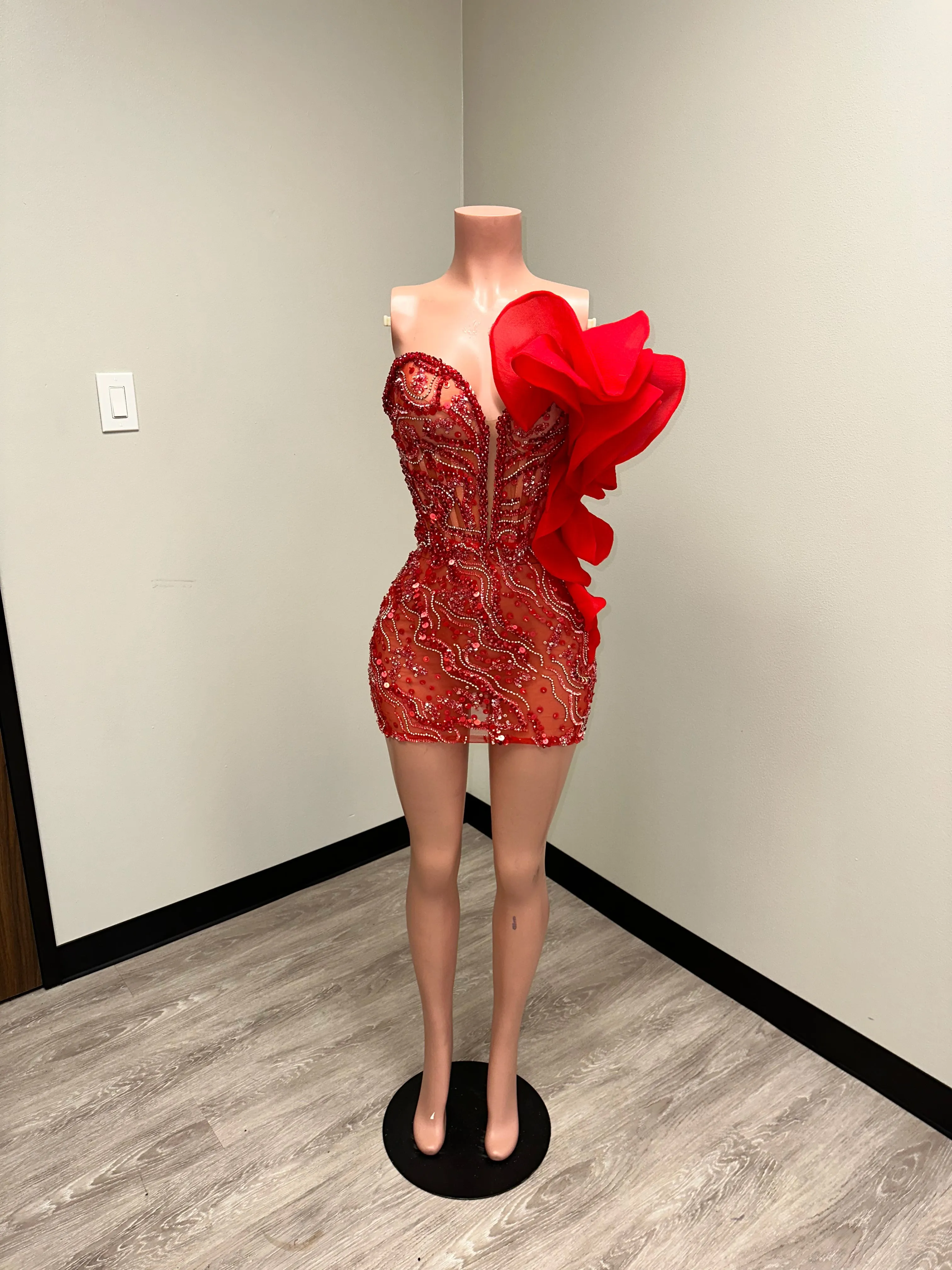 “Rose” Sequin Beaded Mini Dress