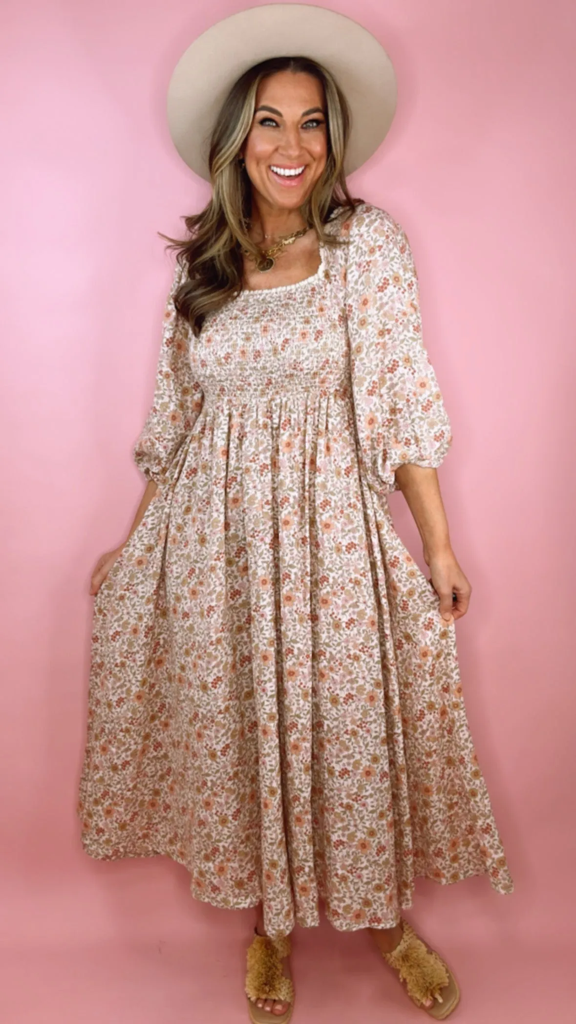 Rylee   Cru Della Dress in Pink Gardenia