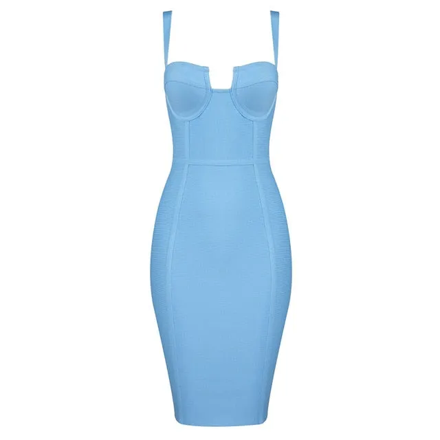 Sexy Rayon Summer Bandage Dress 2021 Celebrity Designer Fashion Party Dress