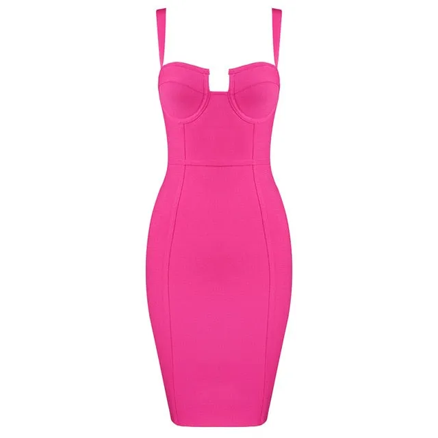 Sexy Rayon Summer Bandage Dress 2021 Celebrity Designer Fashion Party Dress