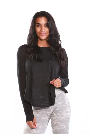 Shapewear Gym Bunny Oversized loose fit gym top- black