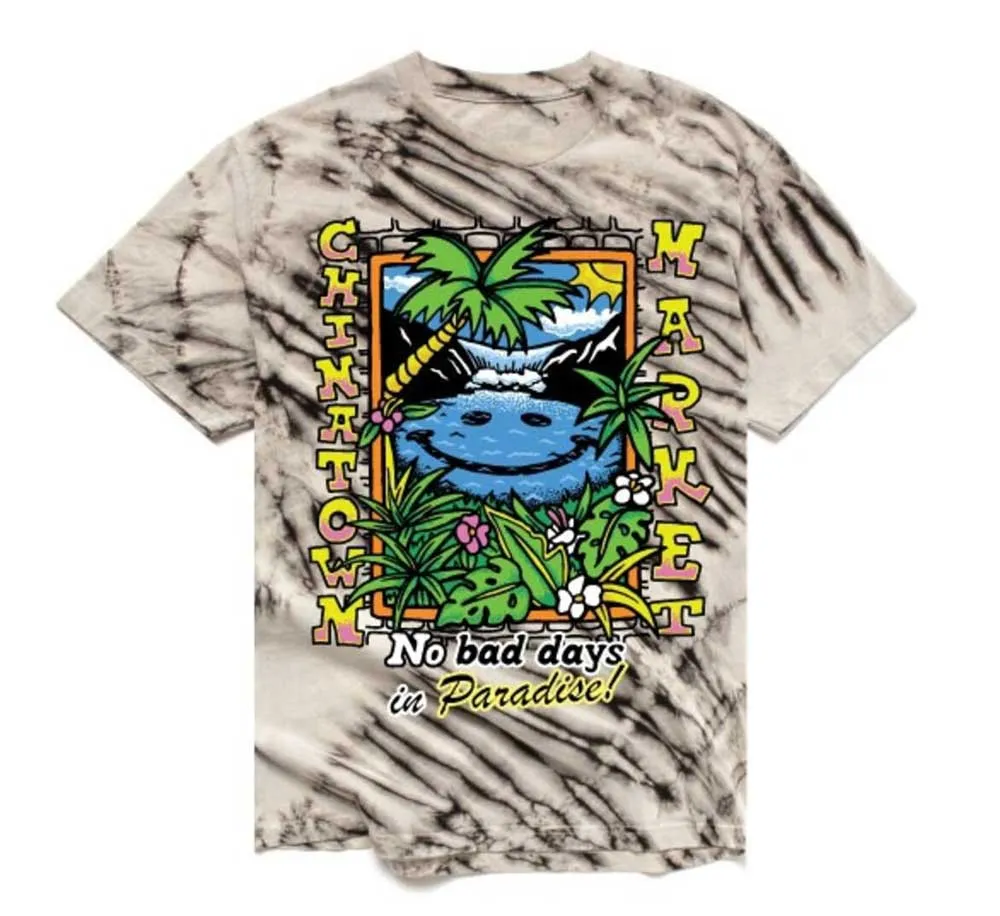 SMILEY NO BAD DAYS IN PARADISE TIE-DYE TEE