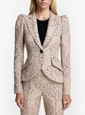Smythe Pouf Sleeve One Button Blazer