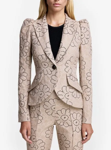 Smythe Pouf Sleeve One Button Blazer