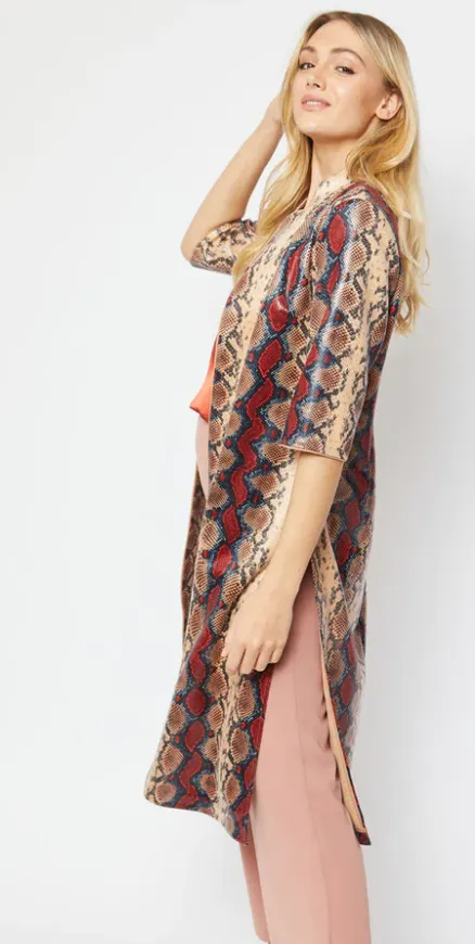 Snakeskin Maxi Jacket One Size
