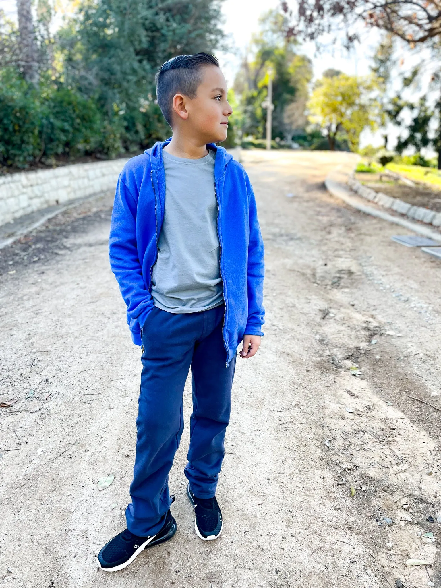 Soft & Cozy 100% Cotton Fleece Zip Hoodie with Inner Pockets | Dark Navy