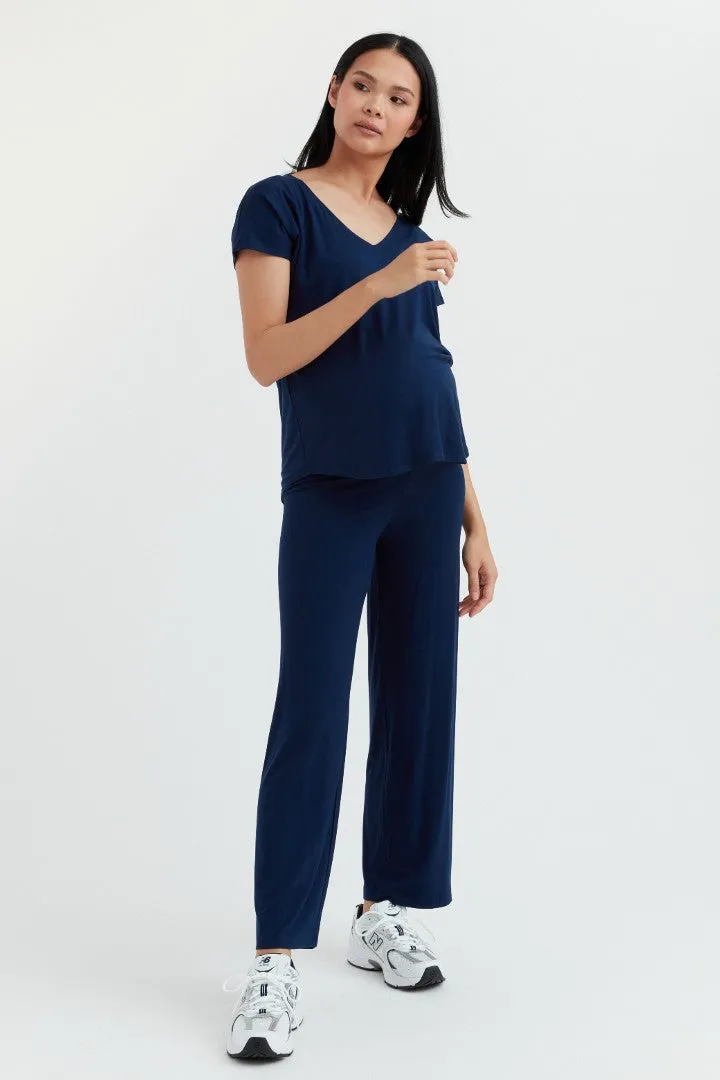 Soft Essential Bamboo Knit Wide-Leg Pant