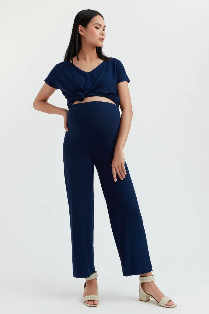 Soft Essential Bamboo Knit Wide-Leg Pant