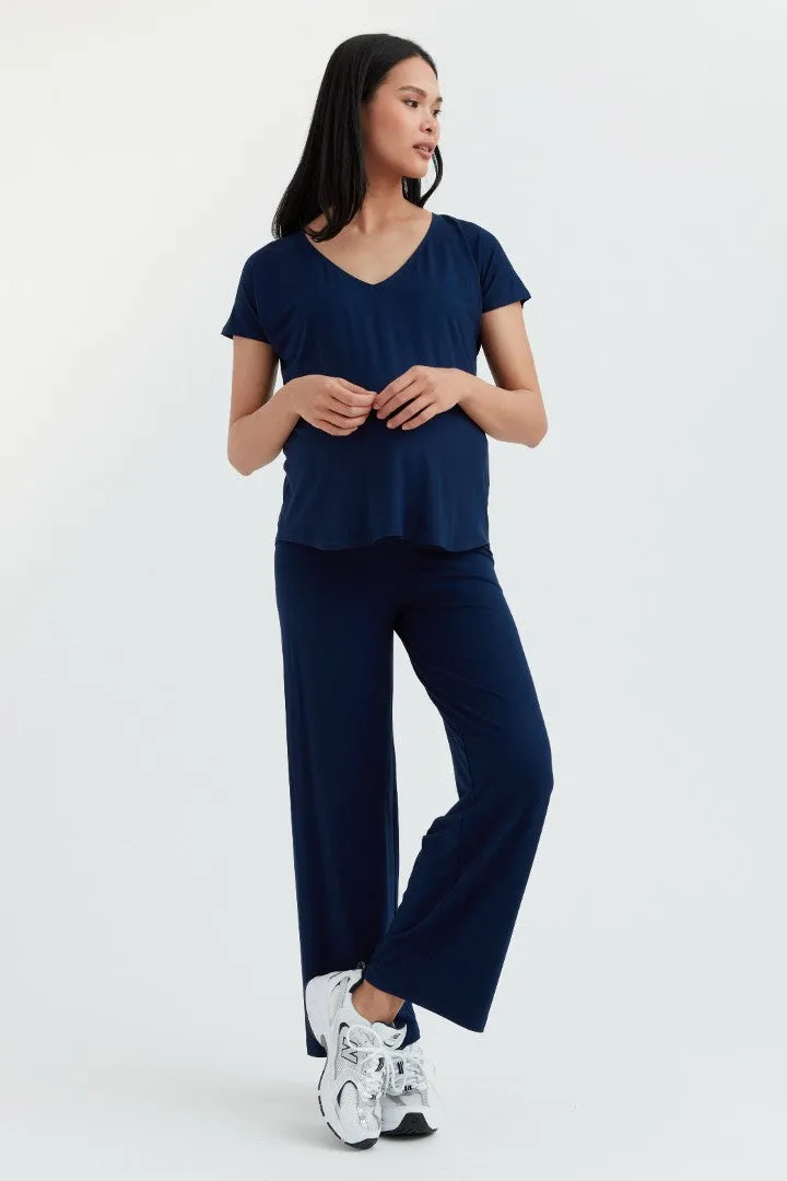 Soft Essential Bamboo Knit Wide-Leg Pant