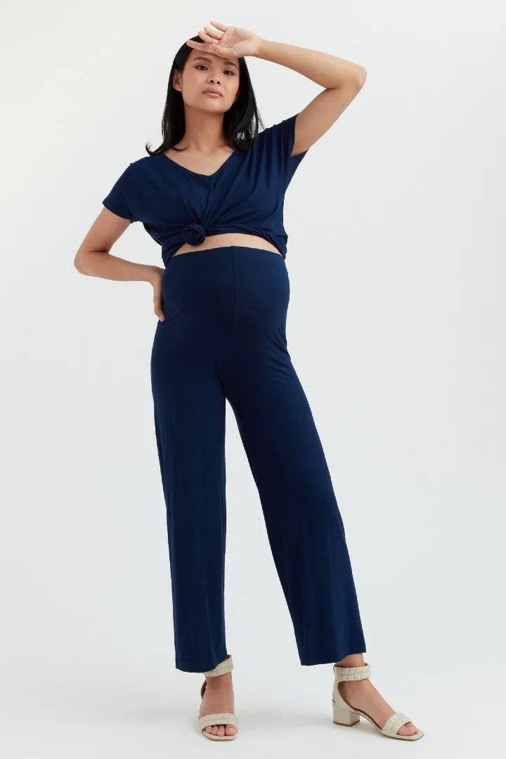 Soft Essential Bamboo Knit Wide-Leg Pant