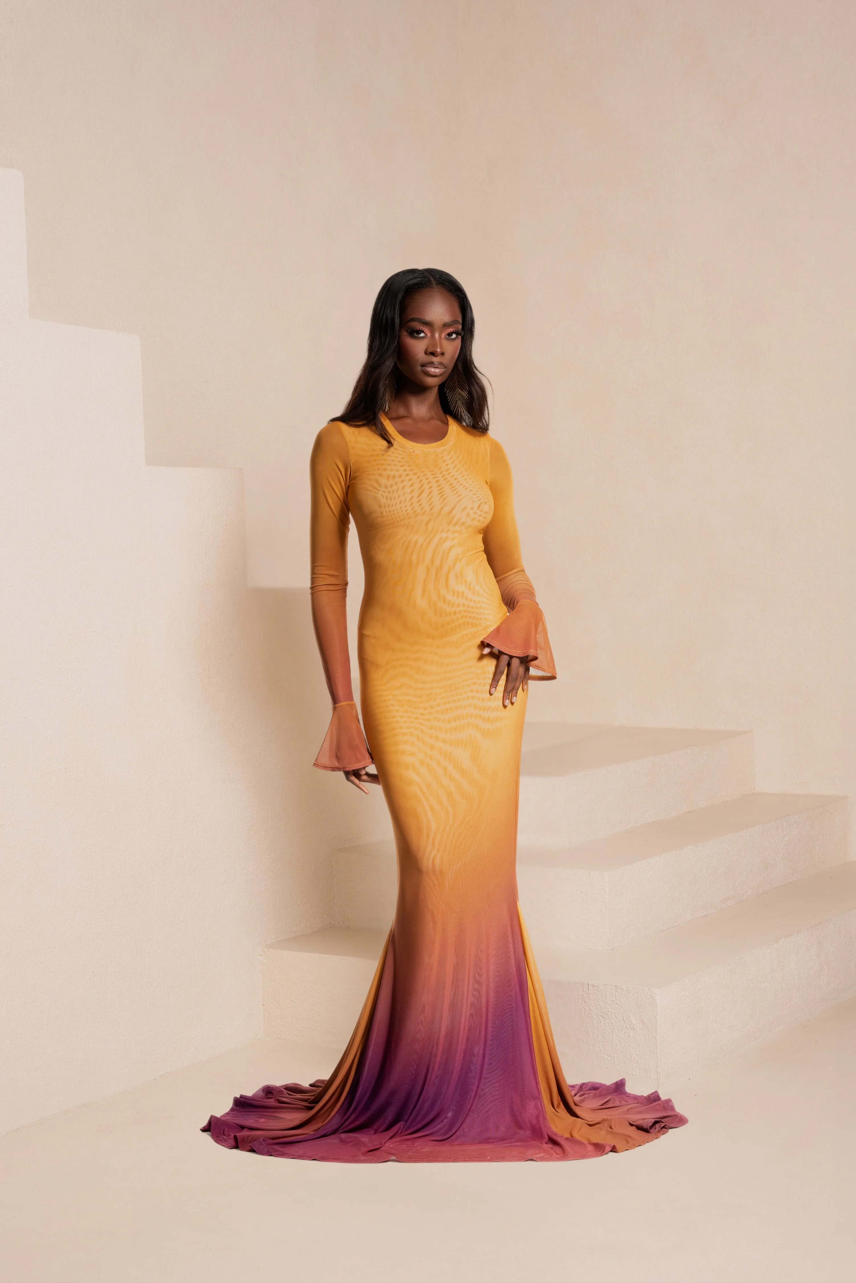 SOL MERMAID MAXI MESH DRESS