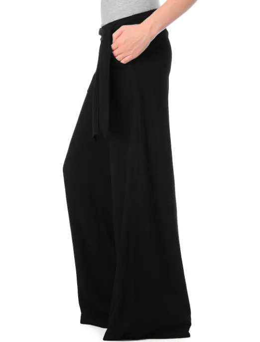 Splendid Crinkle Gauze Wide Leg Pant w/ Tie | Black