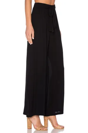 Splendid Crinkle Gauze Wide Leg Pant w/ Tie | Black