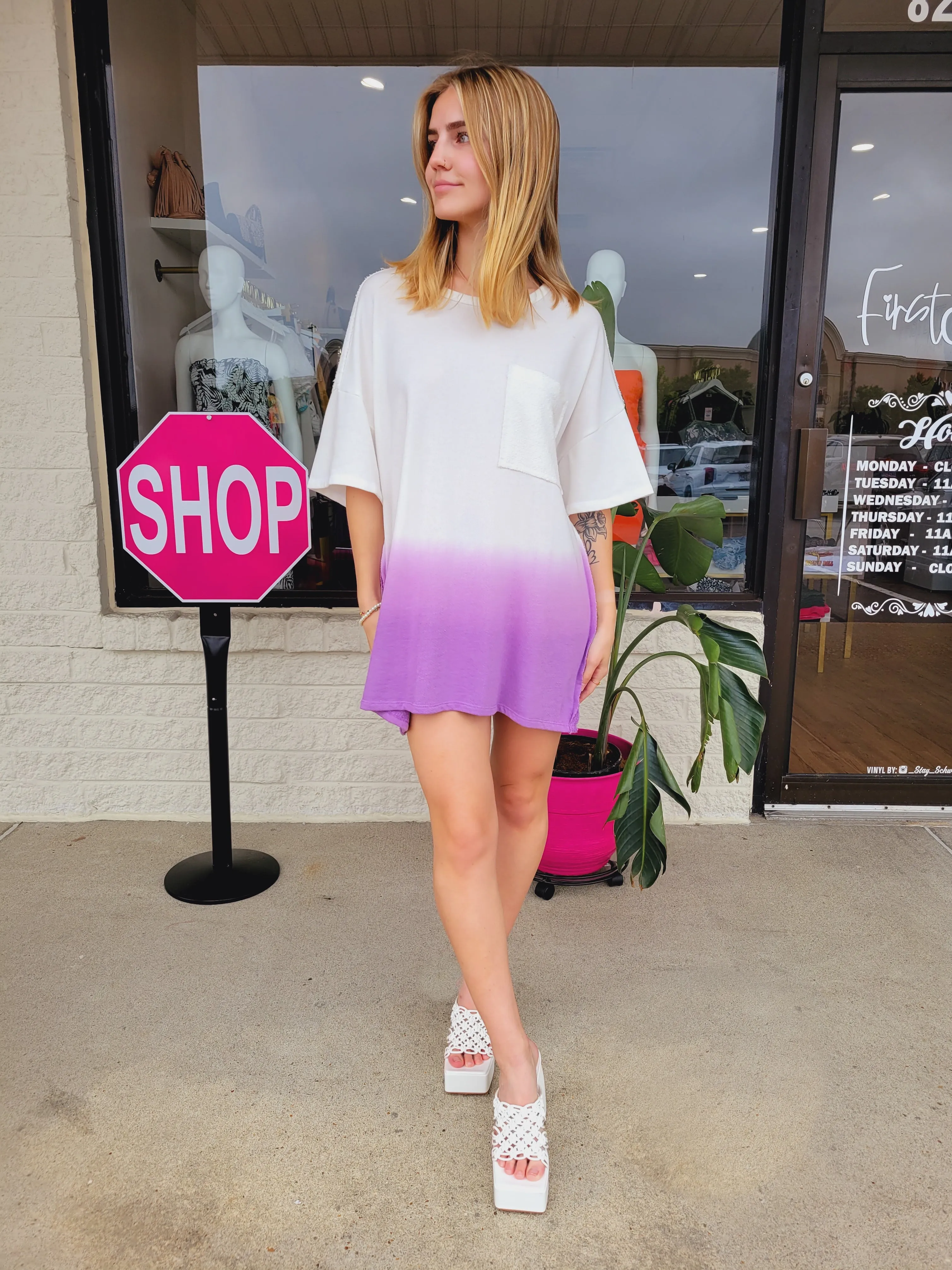 Spring Ombre Tee-Purple