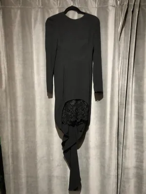 Stella McCartney Long Sleeve Straight Mini Dress with Floral Bottom