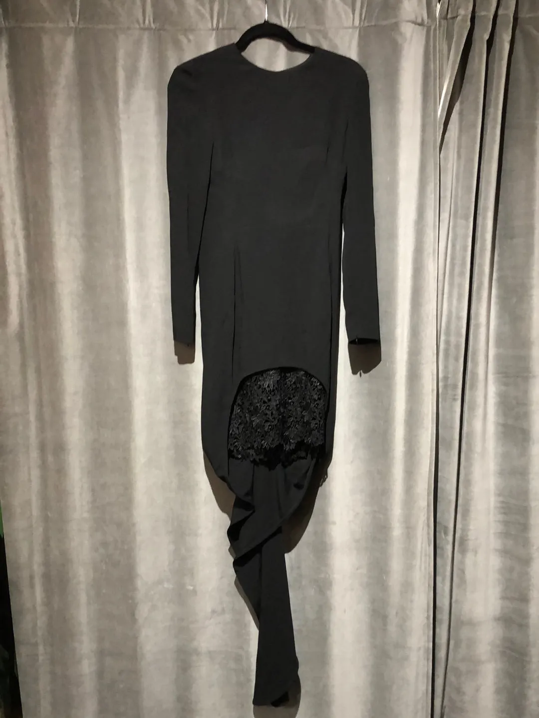 Stella McCartney Long Sleeve Straight Mini Dress with Floral Bottom