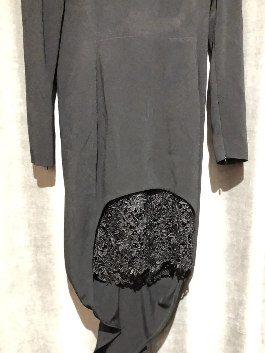 Stella McCartney Long Sleeve Straight Mini Dress with Floral Bottom