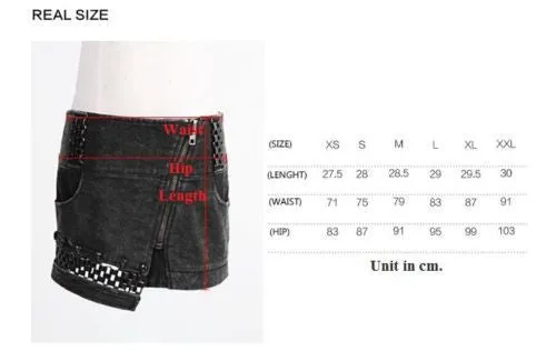 Street Rock Mini Skirt with Metal Weaving