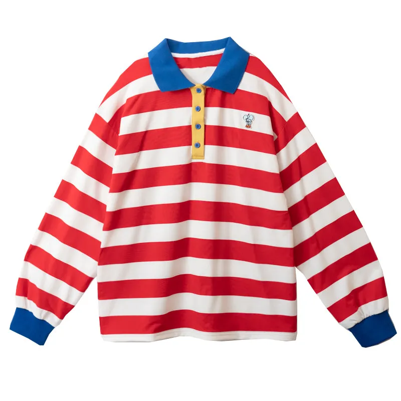 STRIPED LOOSE LONG SLEEVE   KF83467
