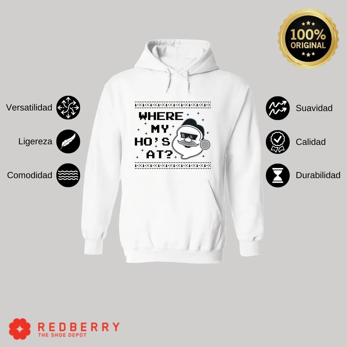Sudadera Deportiva Hombre Navideña Hoodie 017