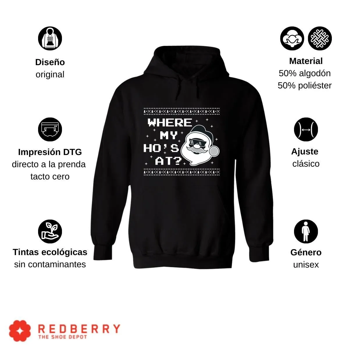 Sudadera Deportiva Hombre Navideña Hoodie 017