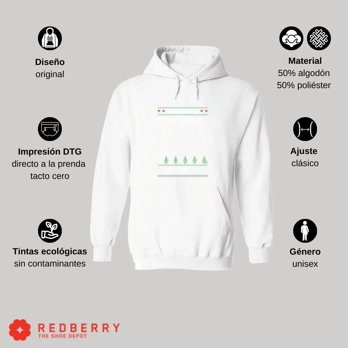 Sudadera Deportiva Hombre Navideña Hoodie 023