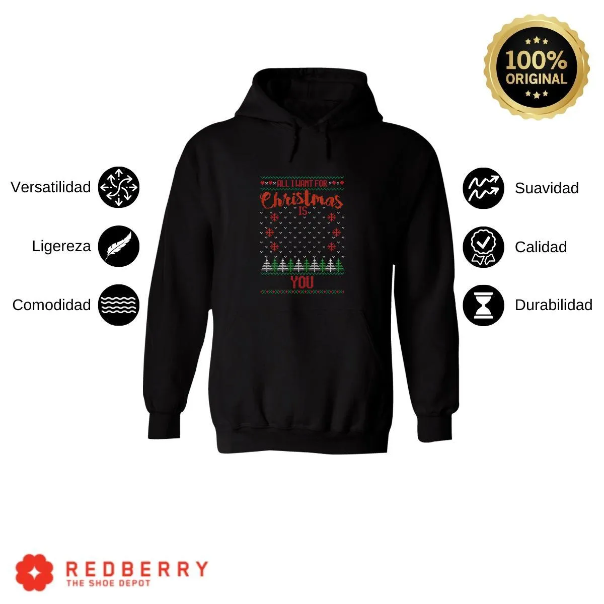Sudadera Deportiva Hombre Navideña Hoodie 023