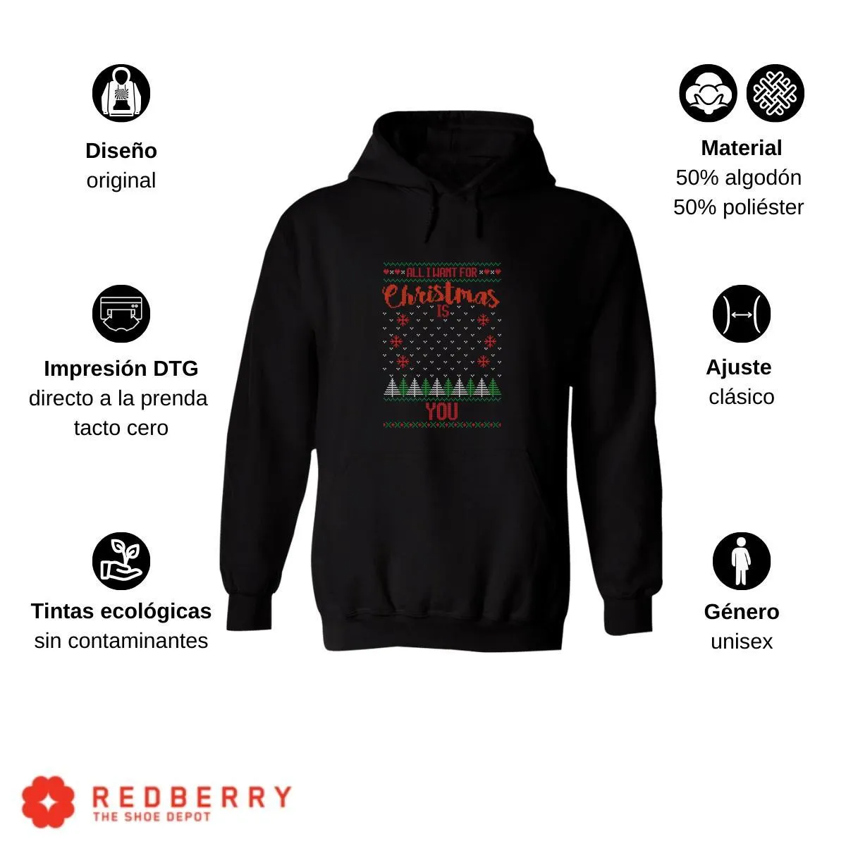 Sudadera Deportiva Hombre Navideña Hoodie 023