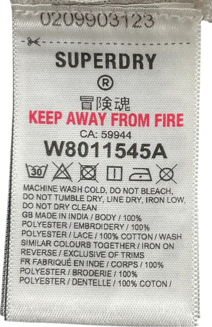 Superdry White Beach Cover Up Lace Maxi Dress UK 8