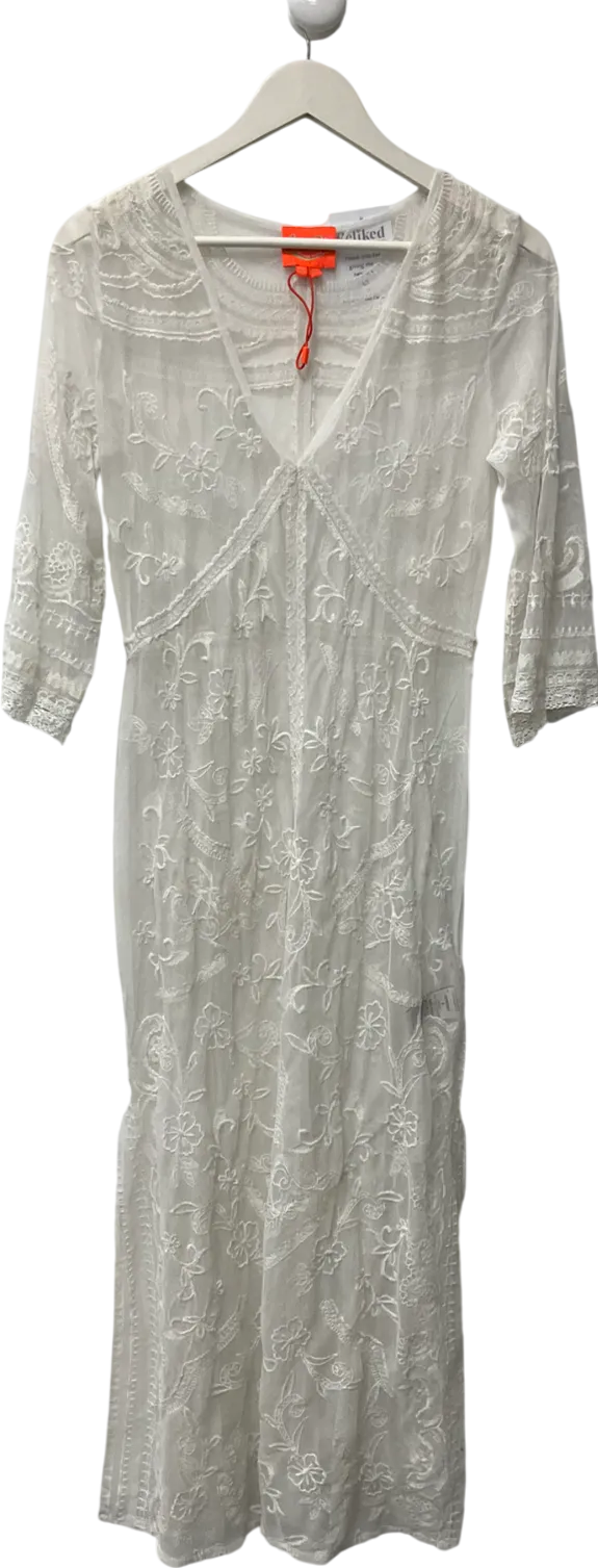 Superdry White Beach Cover Up Lace Maxi Dress UK 8
