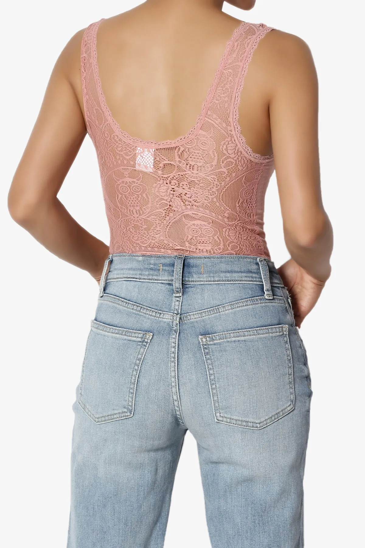 Tarkiln Lace Back Tank Thong Bodysuit