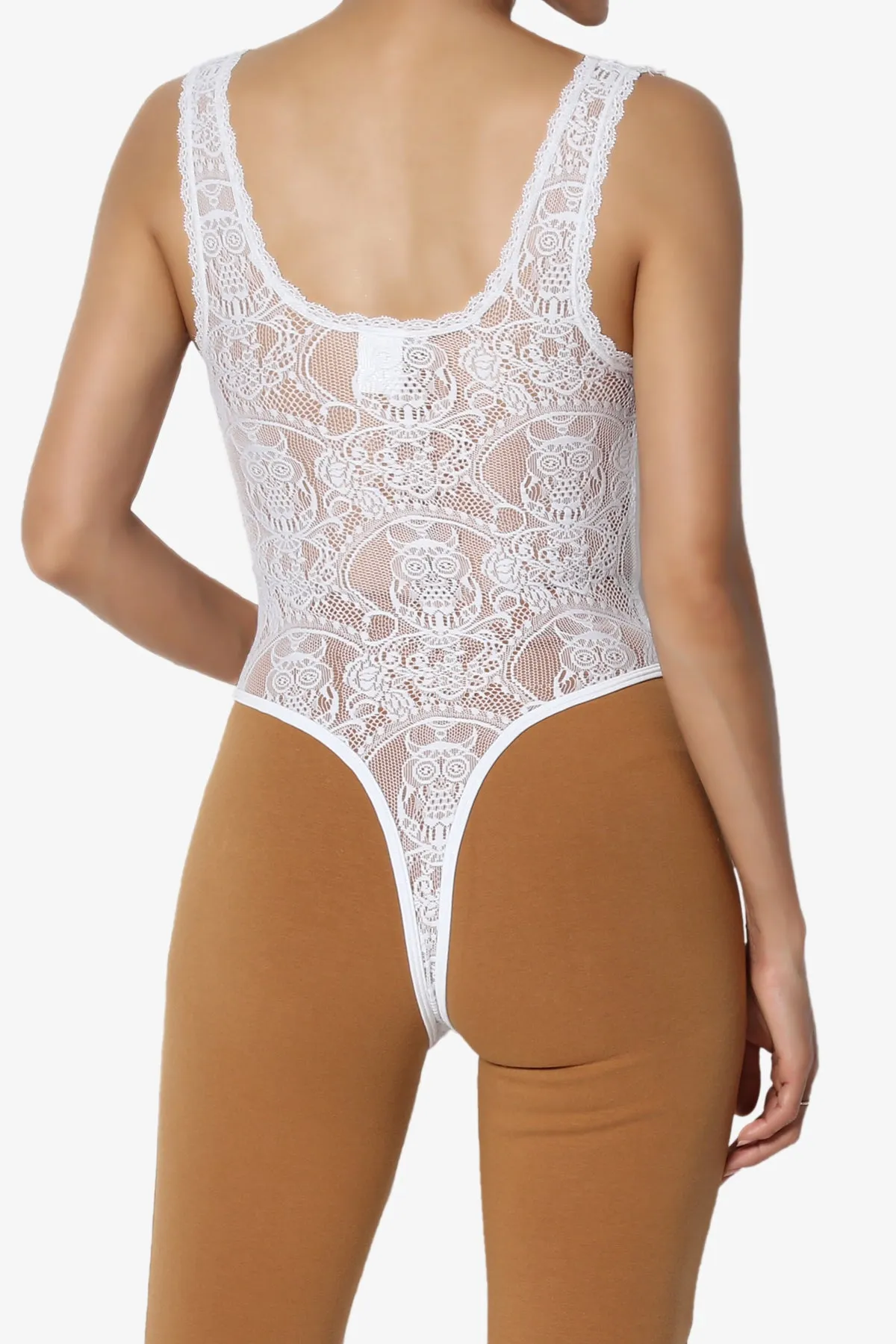 Tarkiln Lace Back Tank Thong Bodysuit