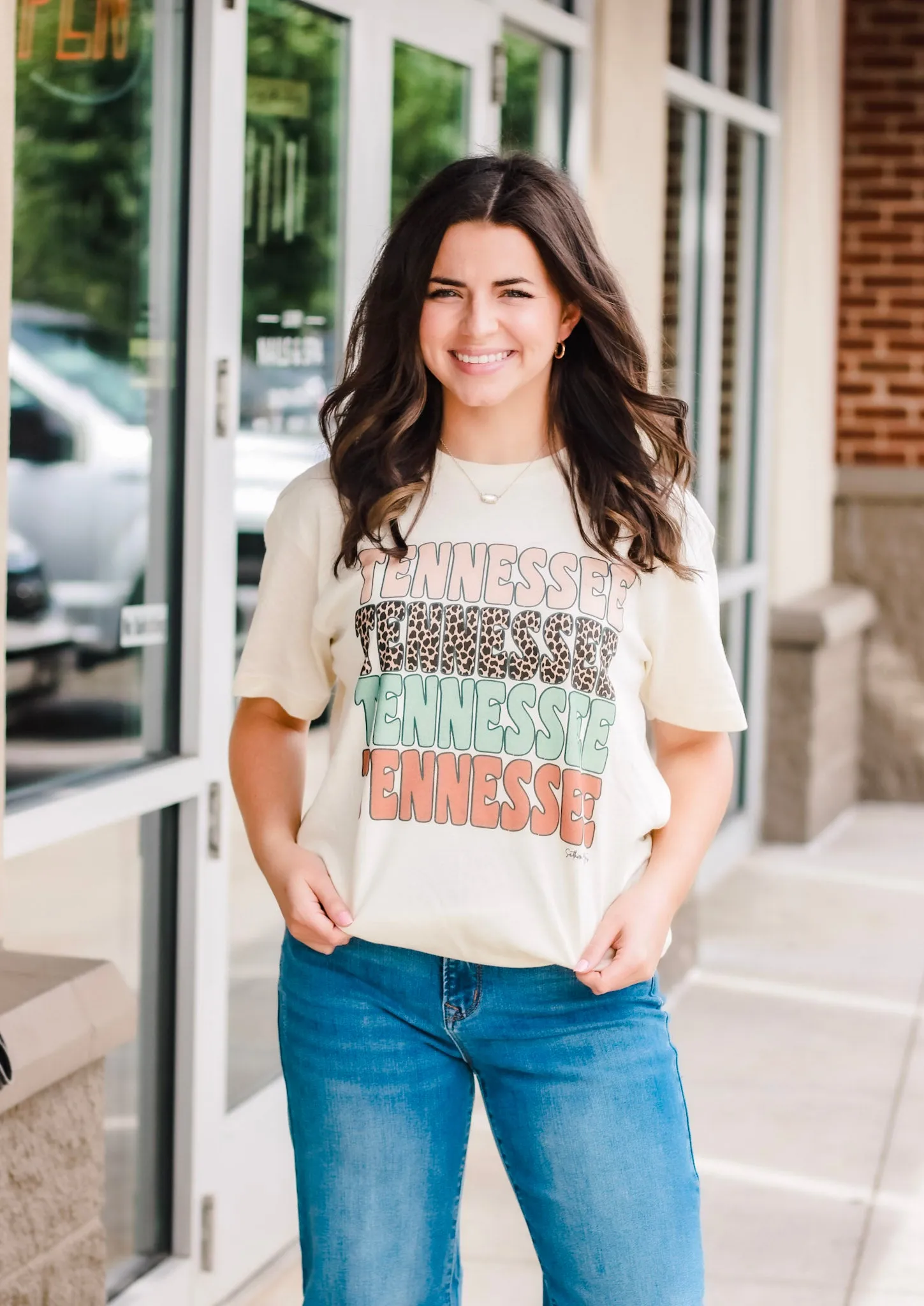 Tennessee on Repeat Tee in Cream