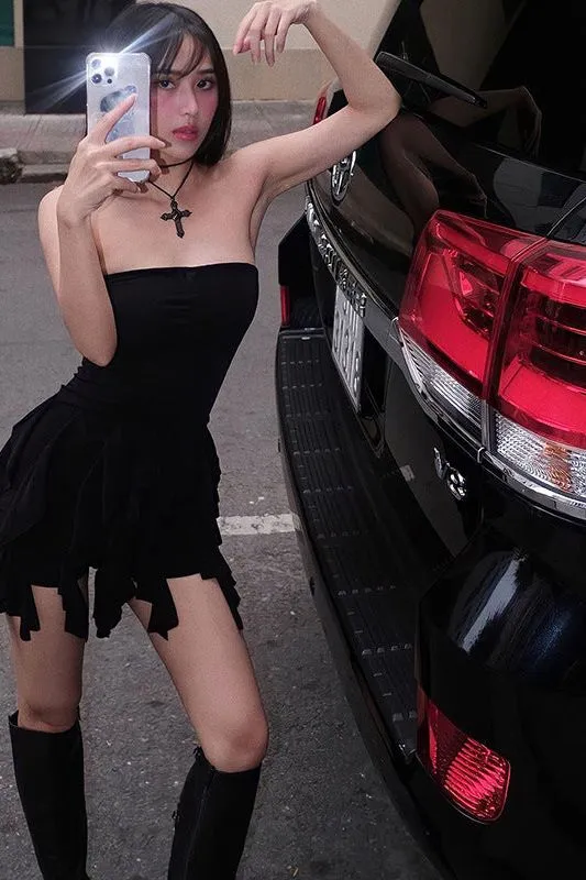 Tube Top Tight Lace Tassel Hip Dress