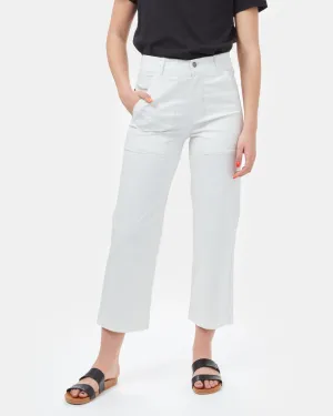 Twill Cropped Wide Leg Pant