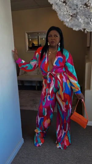 Tye Blouse & Wide Leg Pants